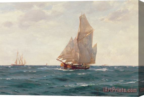 Thomas J Somerscales A Ketch and a Brigantine off the Coast Stretched Canvas Print / Canvas Art