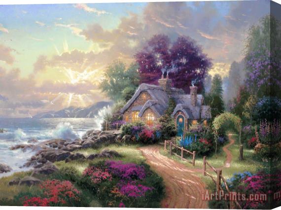 Thomas Kinkade A New Day Dawning Stretched Canvas Painting / Canvas Art