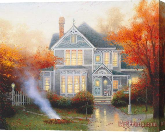 Thomas Kinkade Amber Afternoon Stretched Canvas Print / Canvas Art