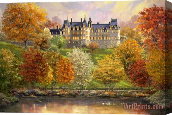 Thomas Kinkade Biltmore in The Fall Stretched Canvas Painting / Canvas Art