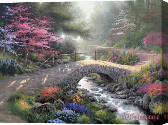 Thomas Kinkade Bridge of Faith Stretched Canvas Print / Canvas Art