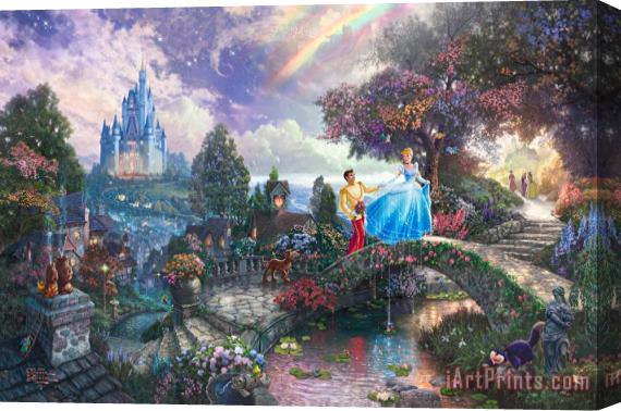 Thomas Kinkade Cinderella Wishes Upon a Dream Stretched Canvas Painting / Canvas Art