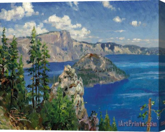 Thomas Kinkade Crater Lake Stretched Canvas Painting / Canvas Art