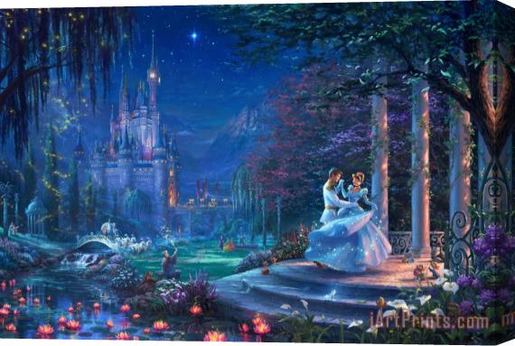 Thomas Kinkade Dancing in The Starlight Cinderella Stretched Canvas Painting / Canvas Art
