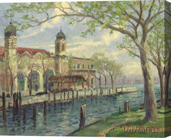 Thomas Kinkade Ellis Island Stretched Canvas Print / Canvas Art