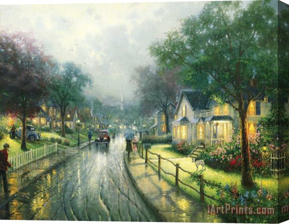Thomas Kinkade Hometown Memories Stretched Canvas Painting / Canvas Art
