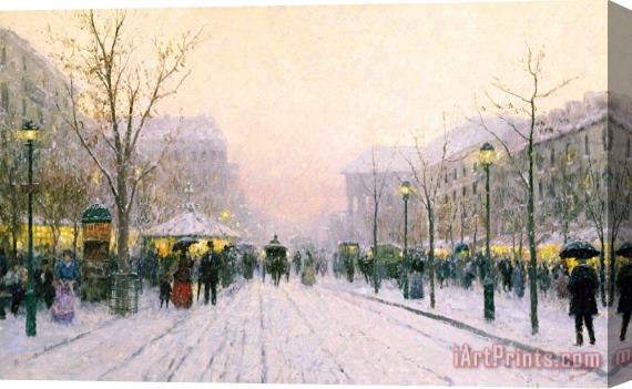 Thomas Kinkade Paris Snowfall Stretched Canvas Print / Canvas Art