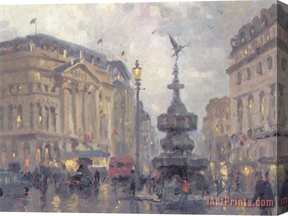 Thomas Kinkade Piccadilly Circus, London Stretched Canvas Painting / Canvas Art