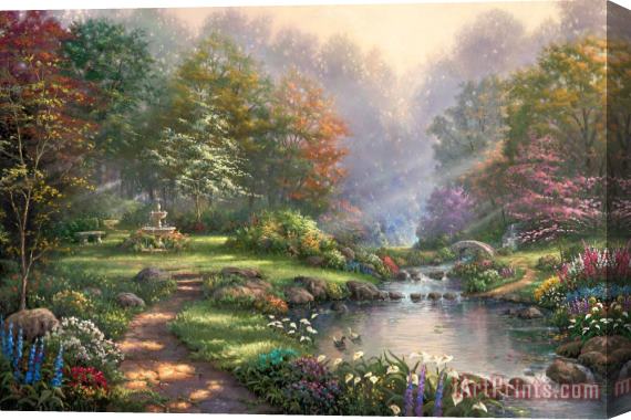 Thomas Kinkade Reflections of Faith Stretched Canvas Painting / Canvas Art