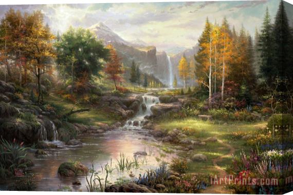Thomas Kinkade Reflections of Family Stretched Canvas Print / Canvas Art