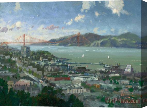 Thomas Kinkade San Francisco, View From Coit Tower Stretched Canvas Print / Canvas Art
