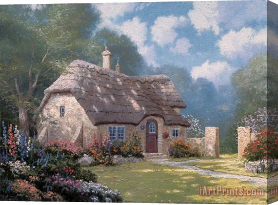 Thomas Kinkade Spring at Stonegate Stretched Canvas Painting / Canvas Art