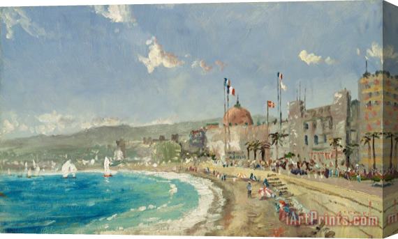 Thomas Kinkade The Beach at Nice Stretched Canvas Print / Canvas Art