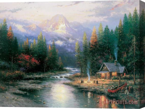 Thomas Kinkade The End of a Perfect Day Ii Stretched Canvas Print / Canvas Art