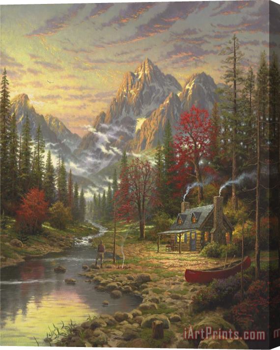 Thomas Kinkade The Good Life Stretched Canvas Painting / Canvas Art