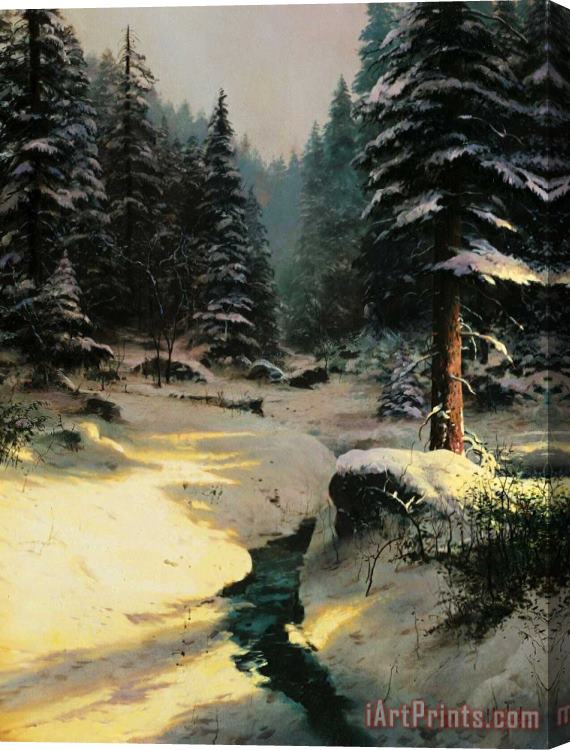 Thomas Kinkade Winter Light Stretched Canvas Print / Canvas Art
