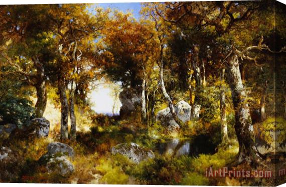 Thomas Moran The Woodland Pool Stretched Canvas Painting / Canvas Art