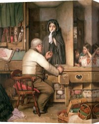 Sat Canvas Paintings - At the Pawnbroker by Thomas Reynolds Lamont