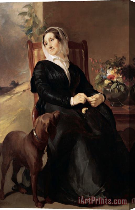 Thomas Sully Portrait of Sarah Sully And Her Dog, Ponto Stretched Canvas Print / Canvas Art