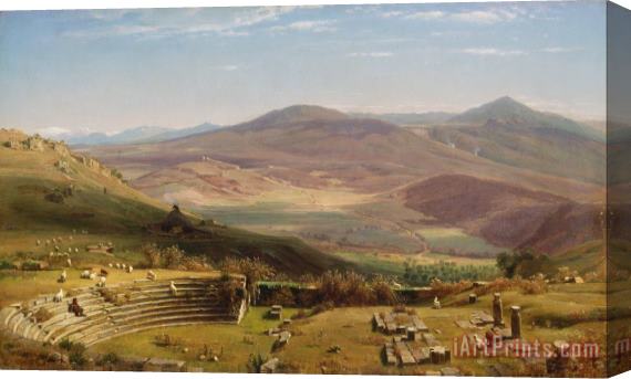 Thomas Worthington Whittredge The Amphitheatre of Tusculum And Albano Mountains, Rome Stretched Canvas Print / Canvas Art