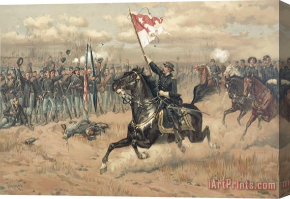 Thure de Thulstrup The Battle of Cedar Creek Virginia Stretched Canvas Painting / Canvas Art