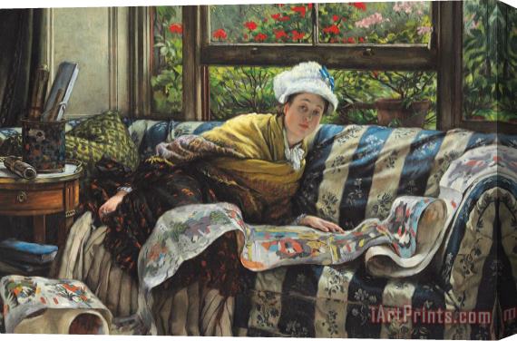 Tissot The Japanese Scroll Stretched Canvas Painting / Canvas Art