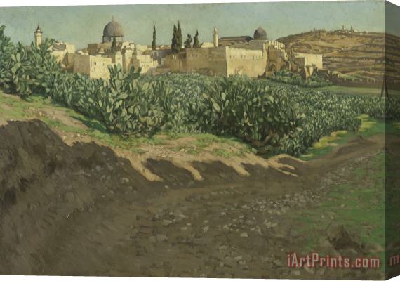 Tissot The Southwest Corner of the Esplanade of the Haram Stretched Canvas Print / Canvas Art