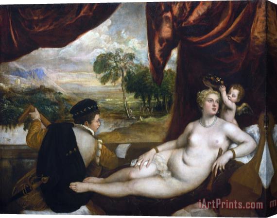Titian Venus And The Lute Player Stretched Canvas Print / Canvas Art