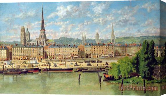 Torello Ancillotti The Port at Rouen Stretched Canvas Print / Canvas Art