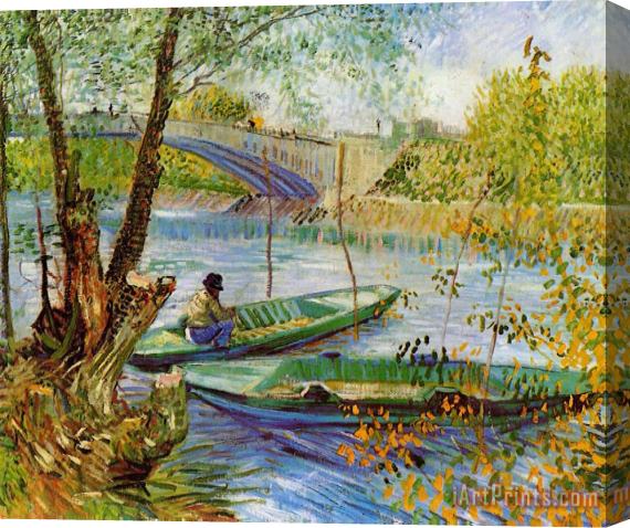 Vincent van Gogh Fishing In The Spring Stretched Canvas Print / Canvas Art