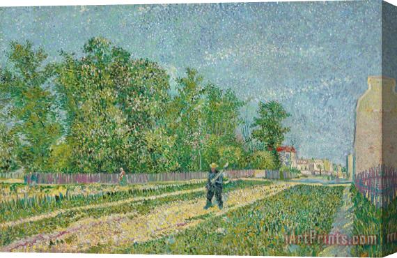 Vincent van Gogh Road On The Edge Of Paris Stretched Canvas Painting / Canvas Art