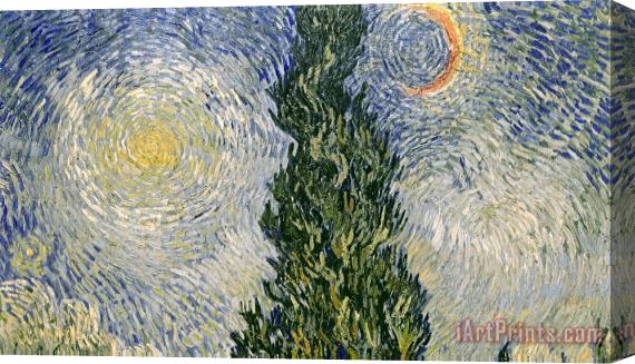 Vincent van Gogh Road With Cypresses Stretched Canvas Print / Canvas Art