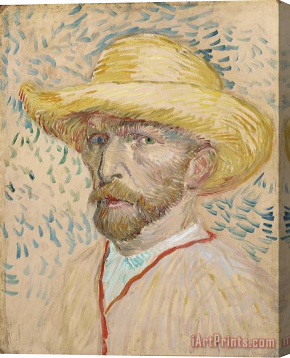 Vincent van Gogh Self Portrait With Straw Hat Stretched Canvas Painting / Canvas Art