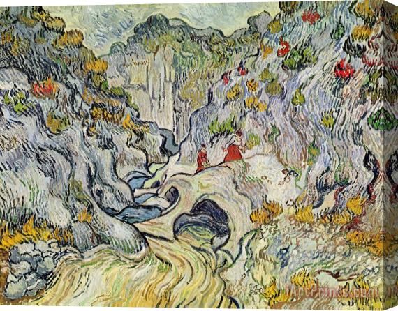 Vincent van Gogh The Ravine Of The Peyroulets Stretched Canvas Painting / Canvas Art