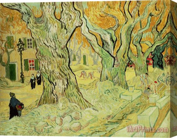 Vincent van Gogh The Road Menders Stretched Canvas Painting / Canvas Art