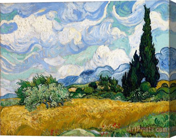 Vincent van Gogh Wheat Field with Cypresses Stretched Canvas Painting / Canvas Art