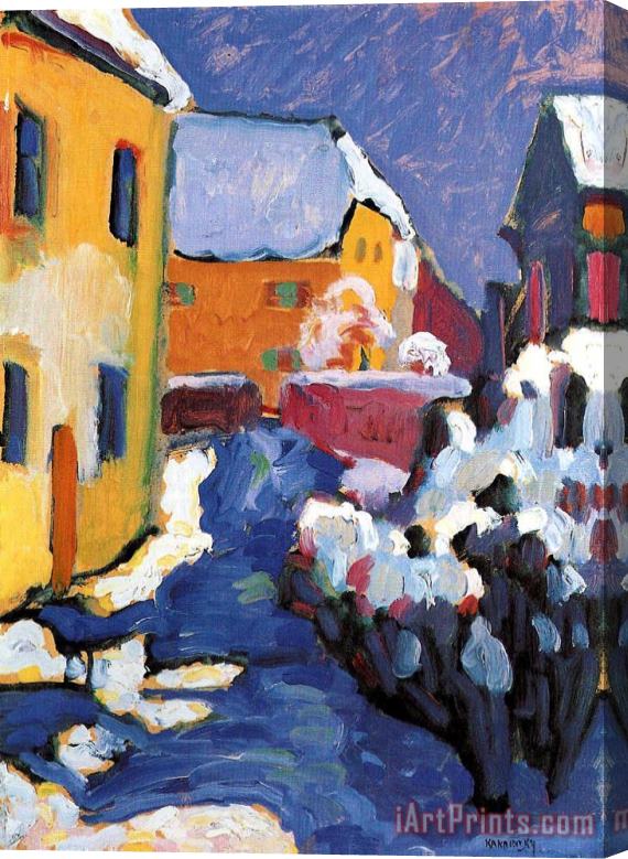 Wassily Kandinsky Cemetery And Vicarage in Kochel 1909 Stretched Canvas Painting / Canvas Art
