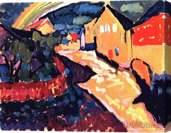 Wassily Kandinsky Murnau with Rainbow 1909 Stretched Canvas Print / Canvas Art
