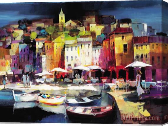 willem haenraets Seaport Town Ii Stretched Canvas Painting / Canvas Art