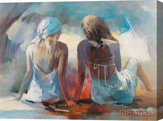 willem haenraets Two Girl Friends I Stretched Canvas Print / Canvas Art