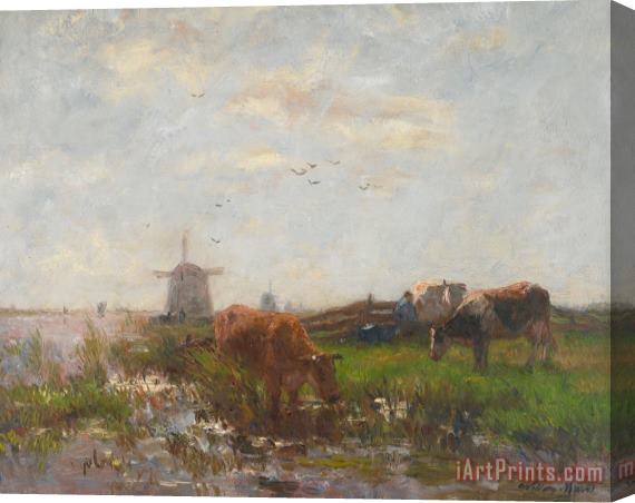 Willem Maris Cattle Grazing Stretched Canvas Painting / Canvas Art