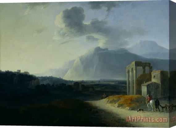 Willem Schellinks Landscape with Mount Stromboli Stretched Canvas Print / Canvas Art