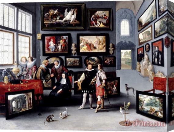 Willem Van Haecht II Interior of The Salon of The Archduchess Isabella of Austria Stretched Canvas Print / Canvas Art