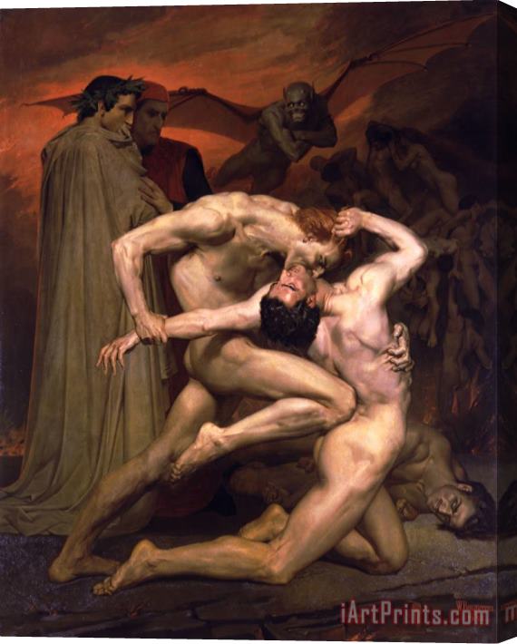 William Adolphe Bouguereau Dante And Virgil in Hell Stretched Canvas Print / Canvas Art