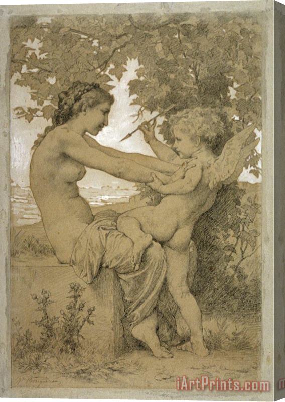 William Adolphe Bouguereau Love's Resistance Stretched Canvas Print / Canvas Art