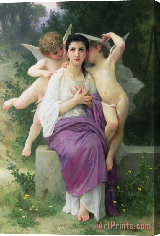 William Adolphe Bouguereau The Hearts Awakening Stretched Canvas Painting / Canvas Art