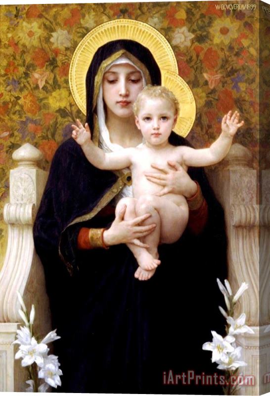William Adolphe Bouguereau The Virgin of The Lilies Stretched Canvas Painting / Canvas Art