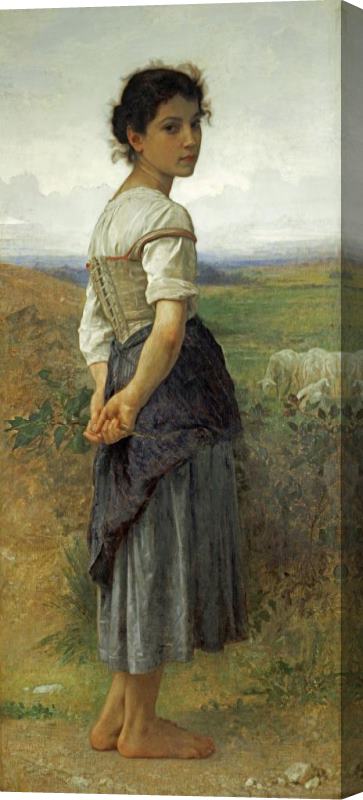 William Adolphe Bouguereau The Young Shepherdess Stretched Canvas Painting / Canvas Art