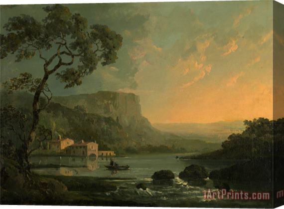 William Hodges Landscape with Fishermen on a Lake Stretched Canvas Print / Canvas Art