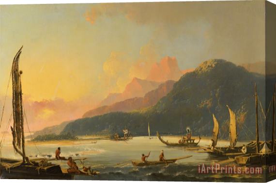 William Hodges Tahitian War Galleys in Matavai Bay, Tahiti Stretched Canvas Print / Canvas Art